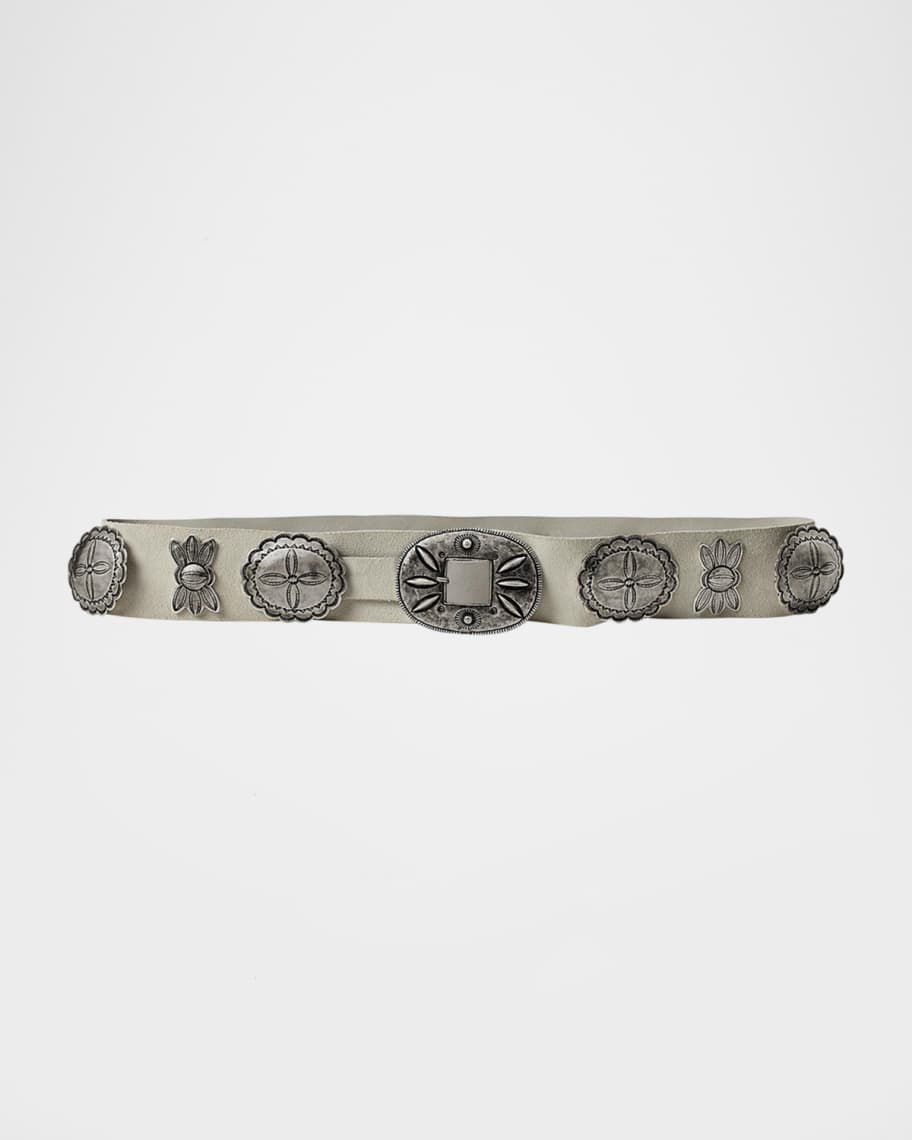 Ralph Lauren Collection Casted Concho Leather Belt | Neiman Marcus