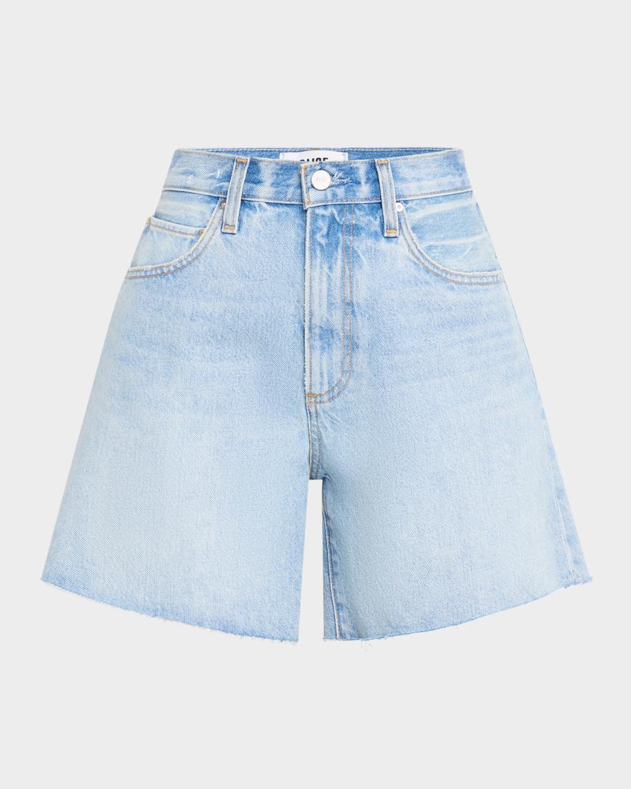 PAIGE Archie Long Denim Shorts | Neiman Marcus