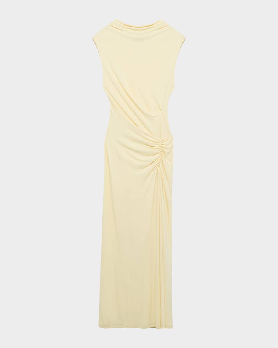 SIMKHAI Acacia Sleeveless Ruched Midi Dress