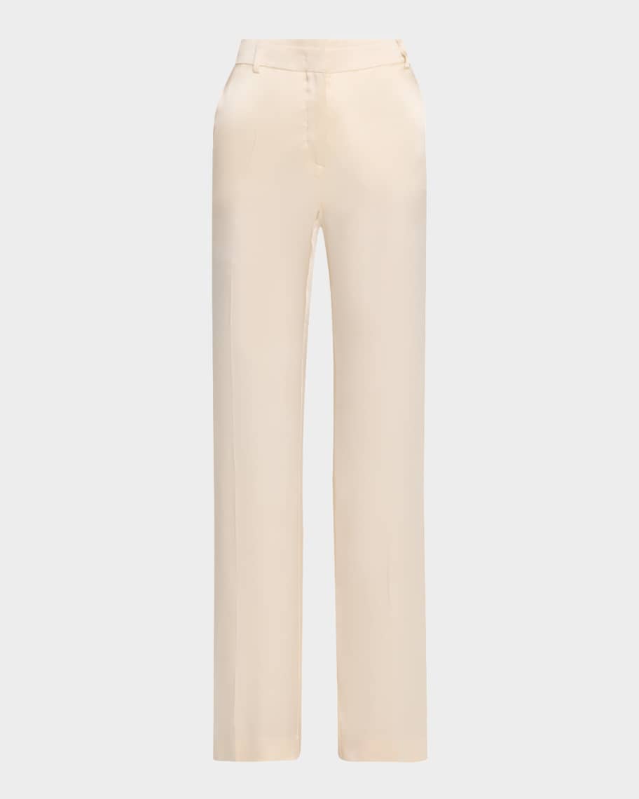 パンツ A FERRETTI Women Straight Pants A032516200081 Beige Viscose linen trousers stretch | Alberta Ferretti