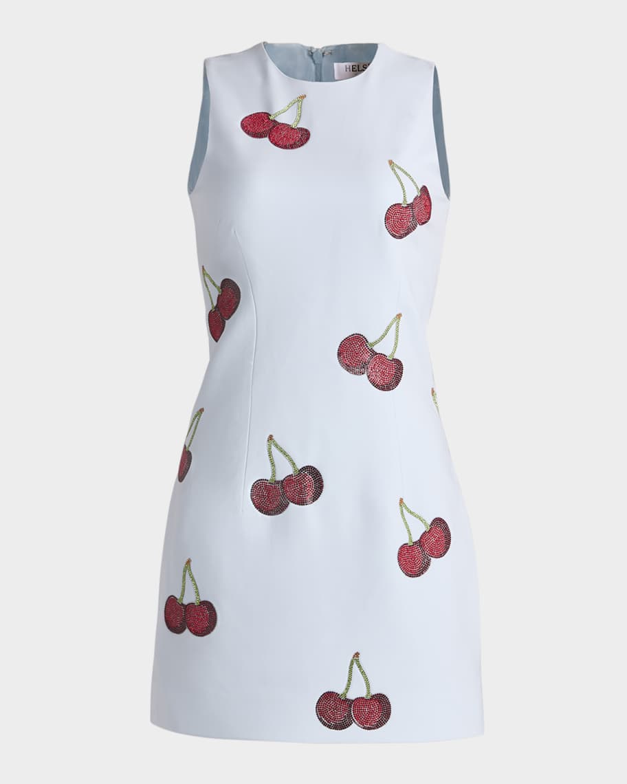 HELSI Exclusive Zuri Rhinestone Cherry Mini Dress | Neiman Marcus