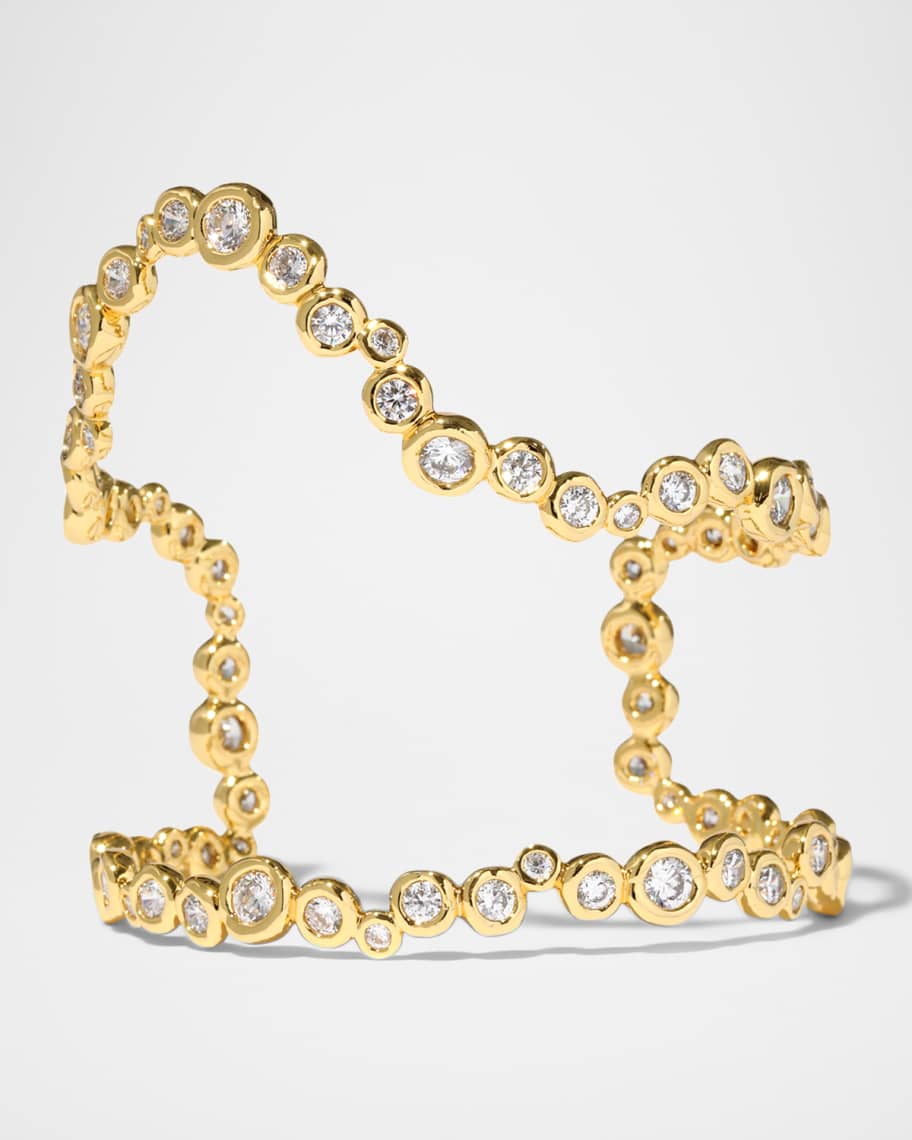 Alexis Bittar Asterales Gold CZ Open Wave Cuff | Neiman Marcus