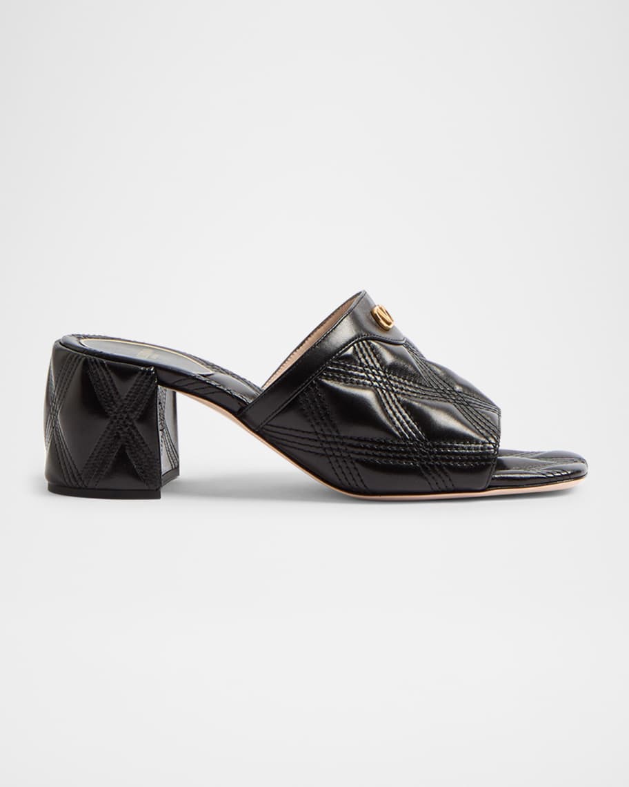 サンダル・ミュール VALENTINO GARAVANI QUILTIE 67 LEATHER SANDALS Valentino Garavani Quiltie 67 Quilted Nappa Leather 20MM
