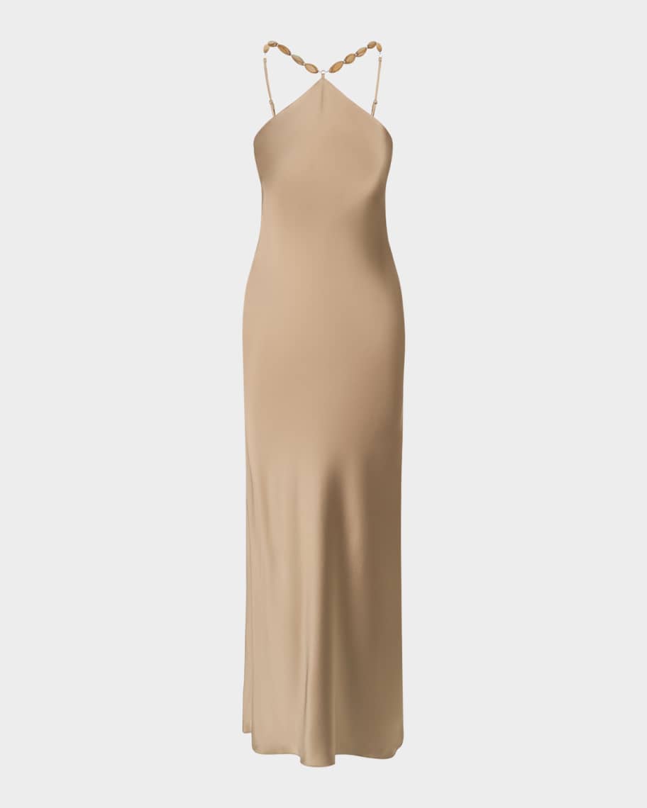 knee length dresses for ladies Sage Green Criss Cross Satin Maxi Dress Medium