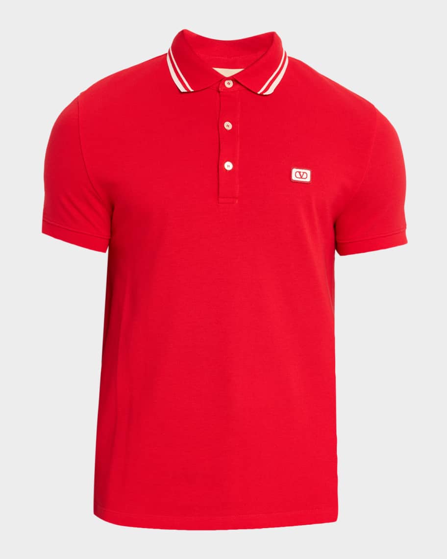 Valentino Garavani Men's VLogo-Patch Pique Polo Shirt