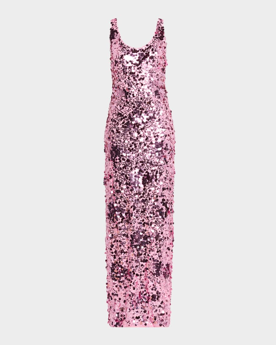 SIMKHAI Bex Sequined Maxi Tank Dress | Neiman Marcus