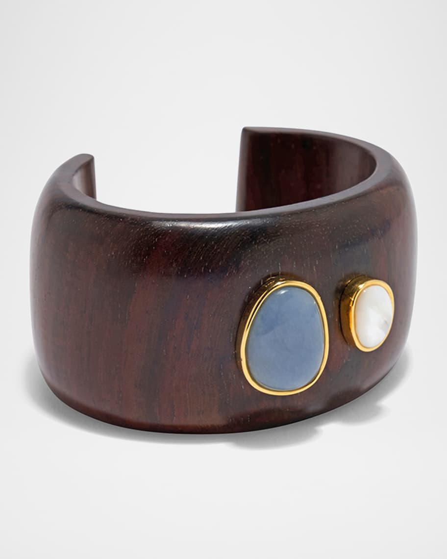 Lizzie Fortunato Lanna Cuff Bracelet in Acacia Wood | Neiman Marcus