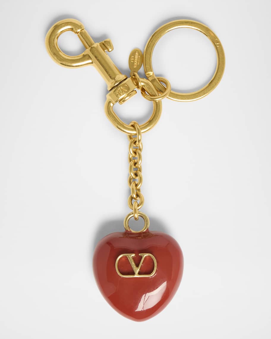 【関税＆送料込み】Valentino Garavani Keychains Valentino Garavani VLOGO Signature Heart Charm Keyring