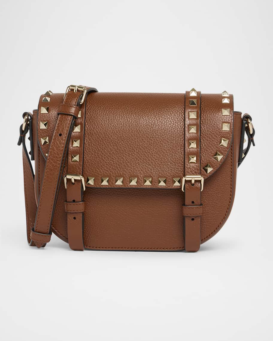Valentino Garavani Small Rockstud Leather Saddle Crossbody