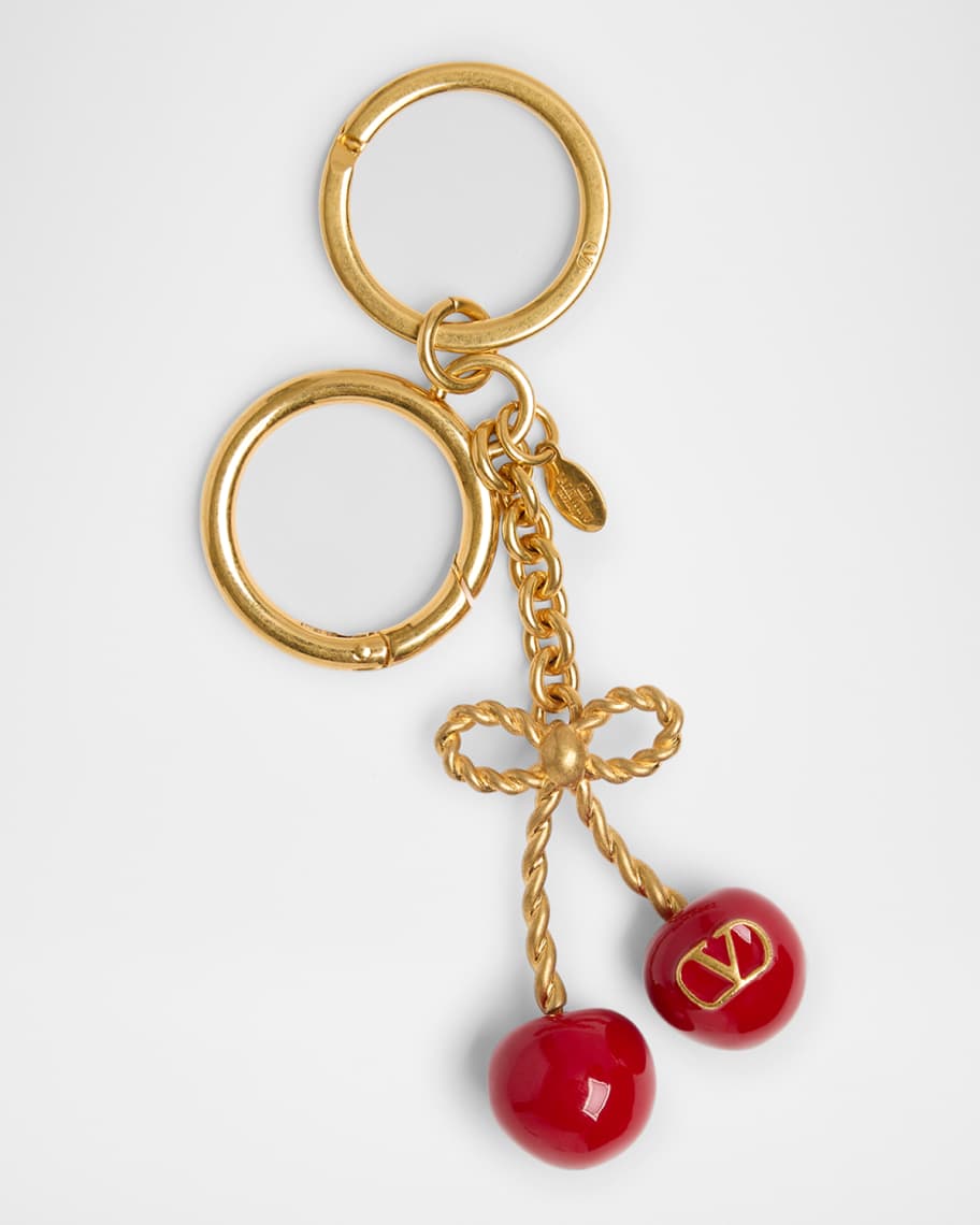 Valentino Garavani VLOGO Signature Cherry Keyring | Neiman