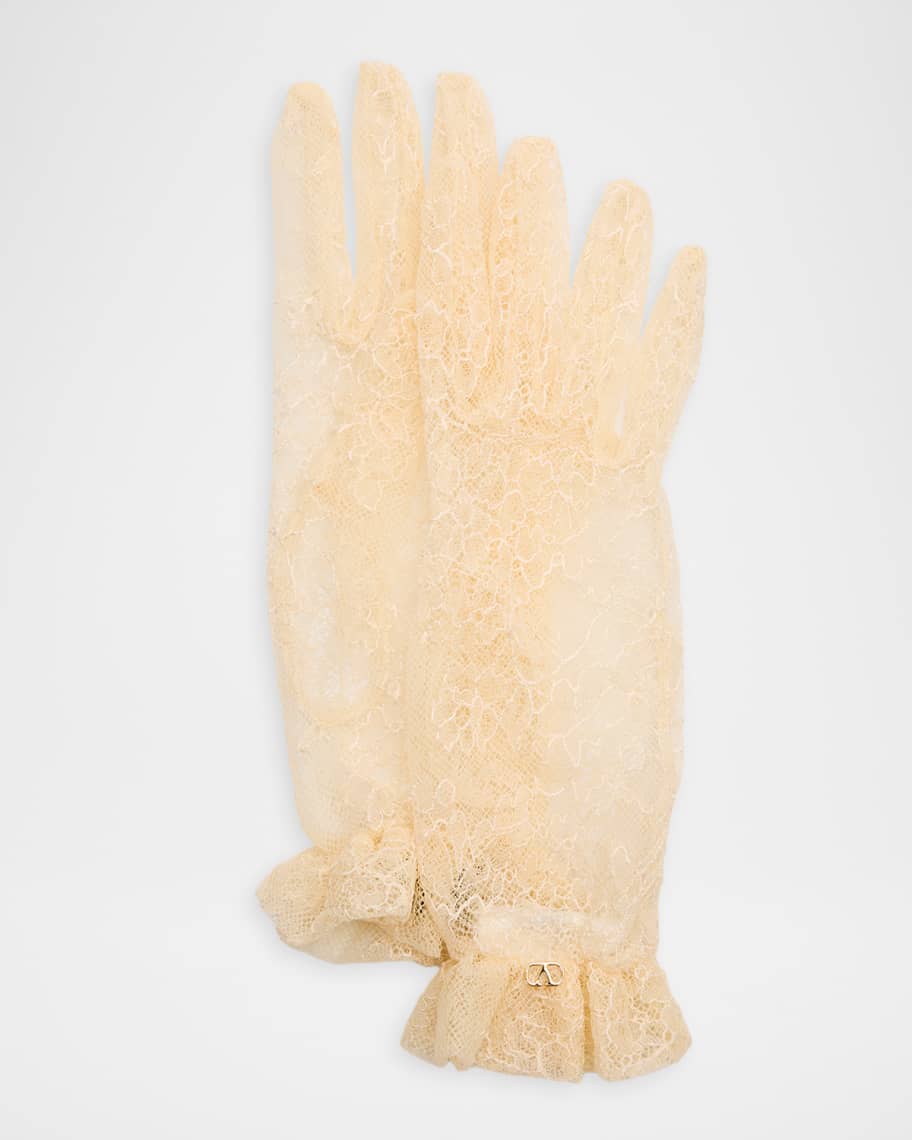 Valentino Garavani VLogo Lace Gloves | Neiman Marcus