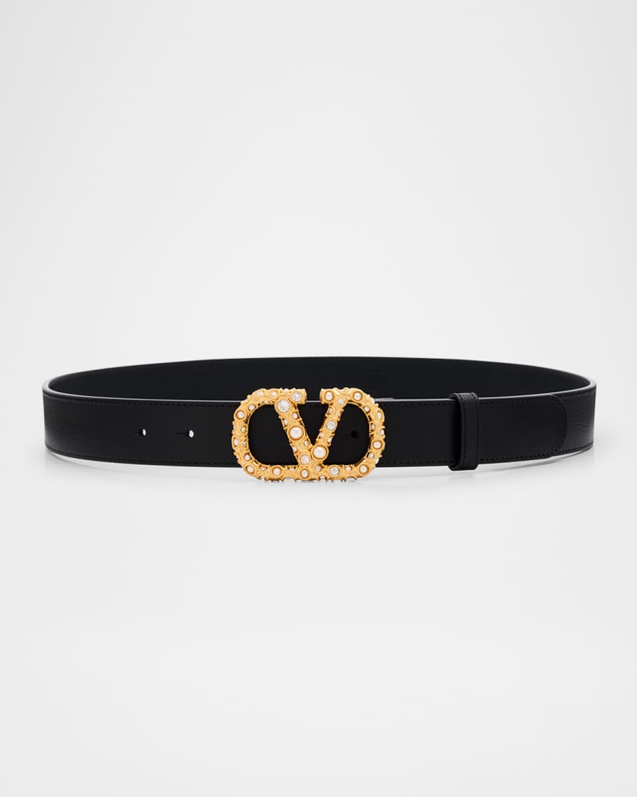 Valentino Garavani VLogo Signature Rhinestone & Faux Pearl