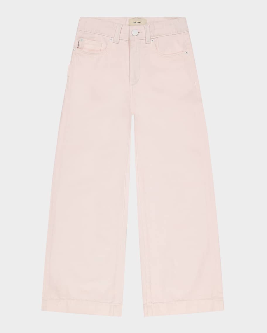 order Y4 ♡ W5 DL1961 Girl's Lily Wide Leg Raw Edge Hem Jeans, Size 2-6
