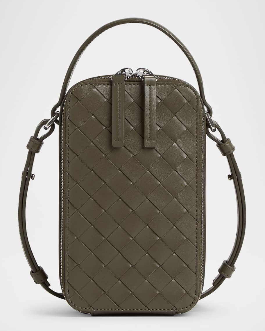 Bottega Veneta Getaway ストラップ カーフスキン フォンケース Bottega Veneta Men's Getaway Leather Crossbody Phone Pouch