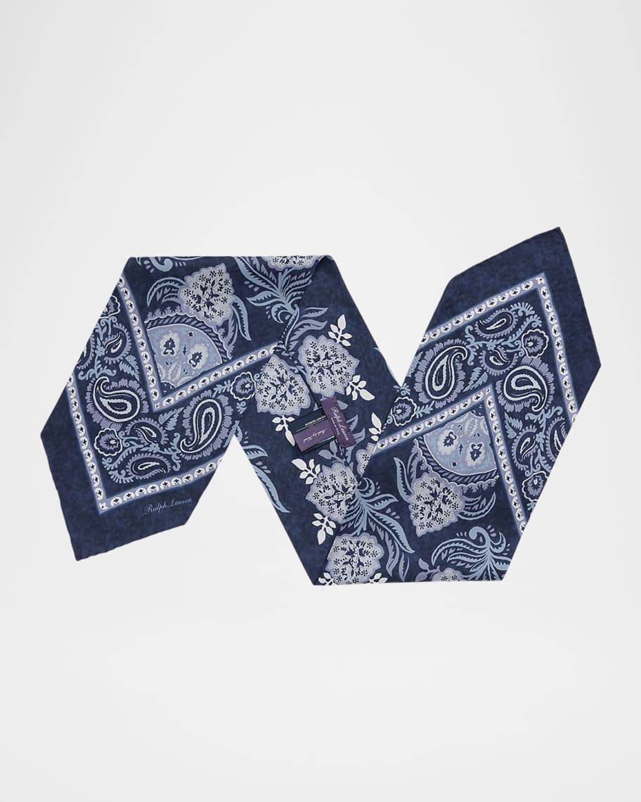 Ralph Lauren Purple Label Men's Paisley Silk Habotai Neckerchief