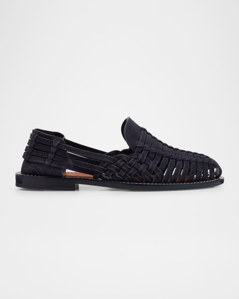Brunello Cucinelli Men's Woven Suede Sandals | Neiman Marcus