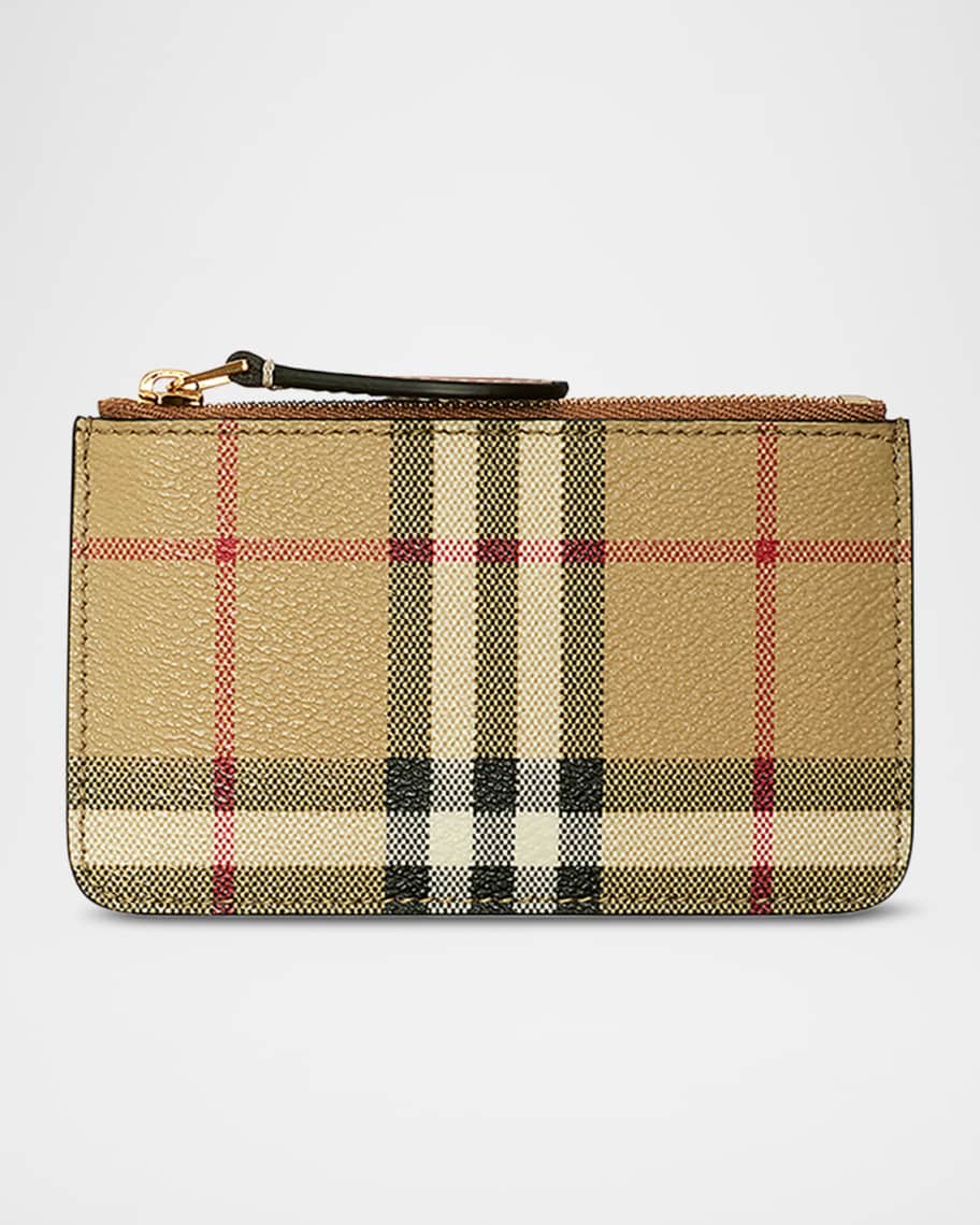 Burberry Kelbrook Check Leather Coin Case | Neiman Marcus