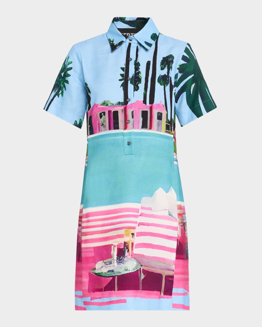 Libertine Poolside Preppy Short-Sleeve Mini Polo Dress