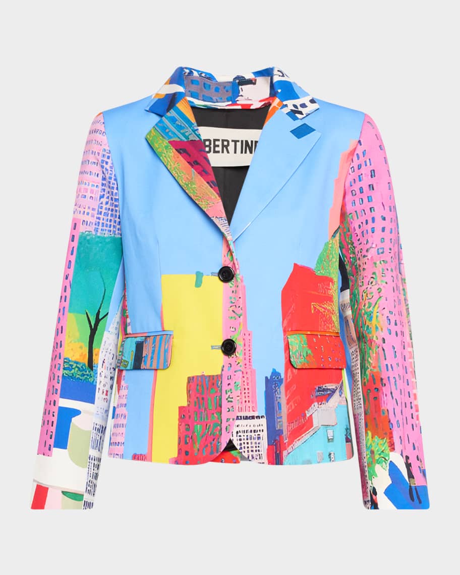 r*e様 Libertine Remake Jacket Anchor Prin Libertine NYC Print Single-Breasted Short Jacket | Neiman Marcus