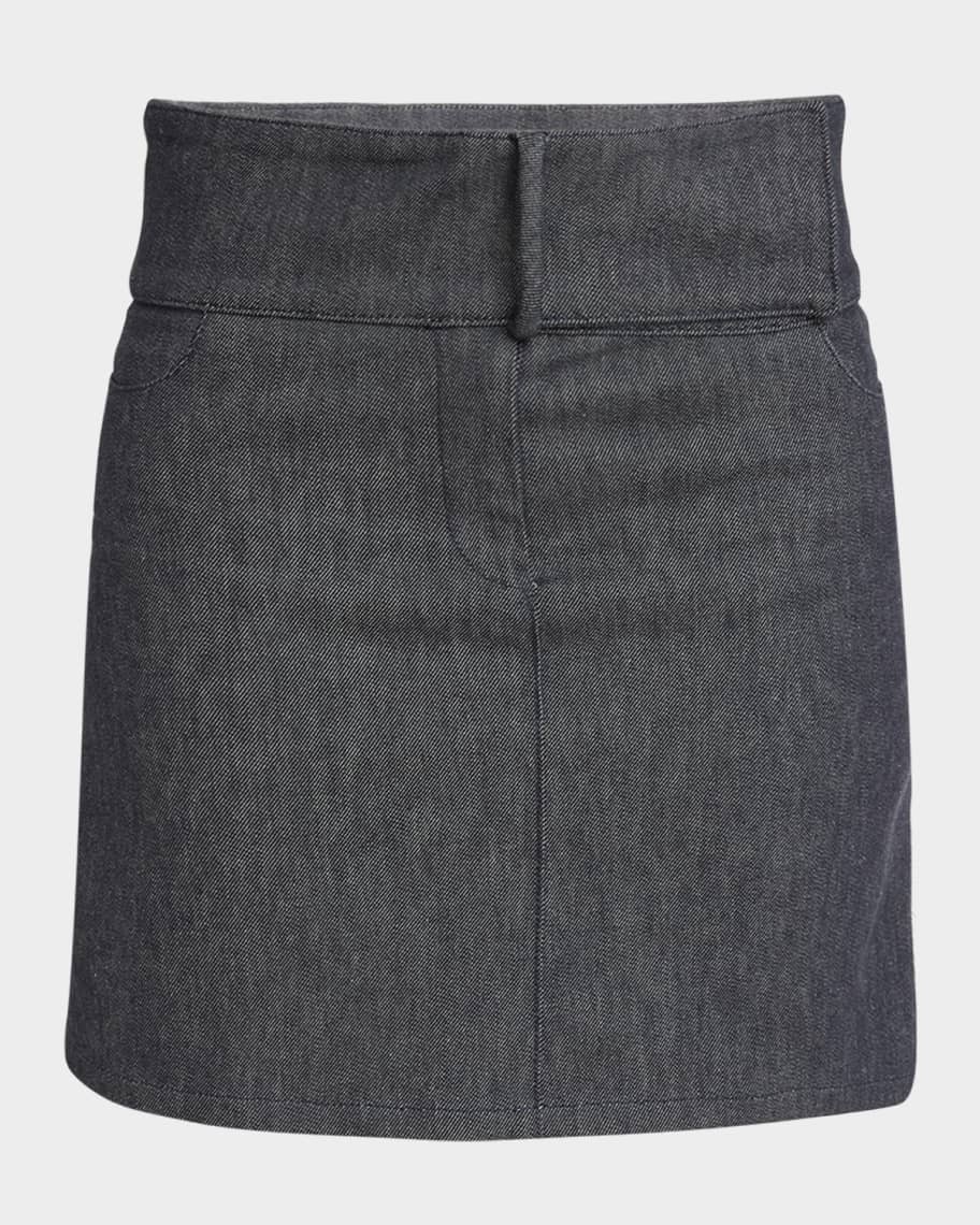 Courreges Belted Denim Mini Skirt | Neiman Marcus