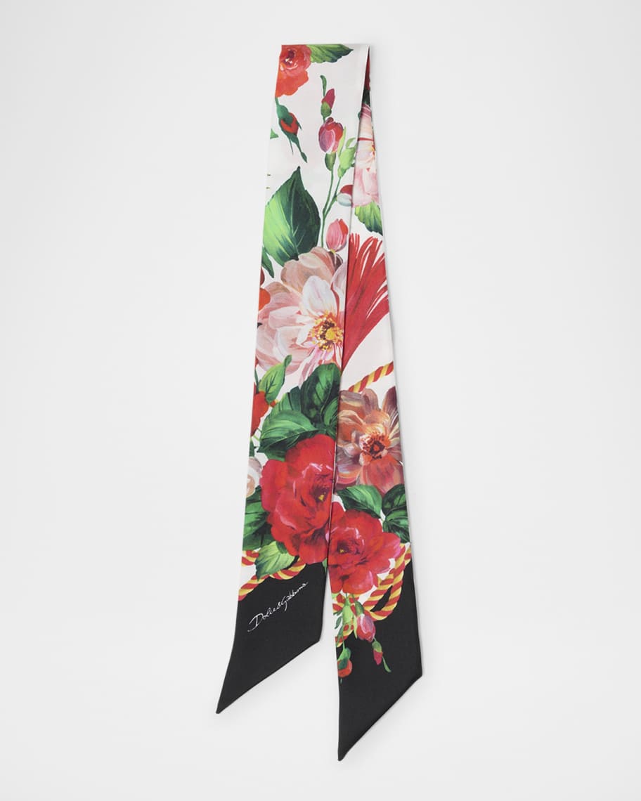 Dolce & Gabbana Purple Silk Rectangle Wrap Shawl Scarf main image 1