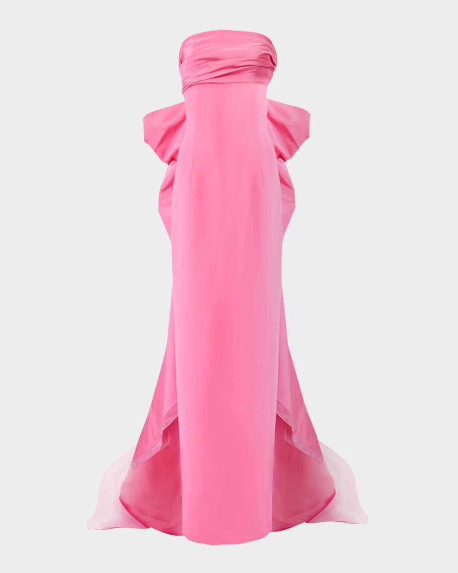 Carolina Herrera Strapless Bow-Back Column Gown | Neiman Marcus