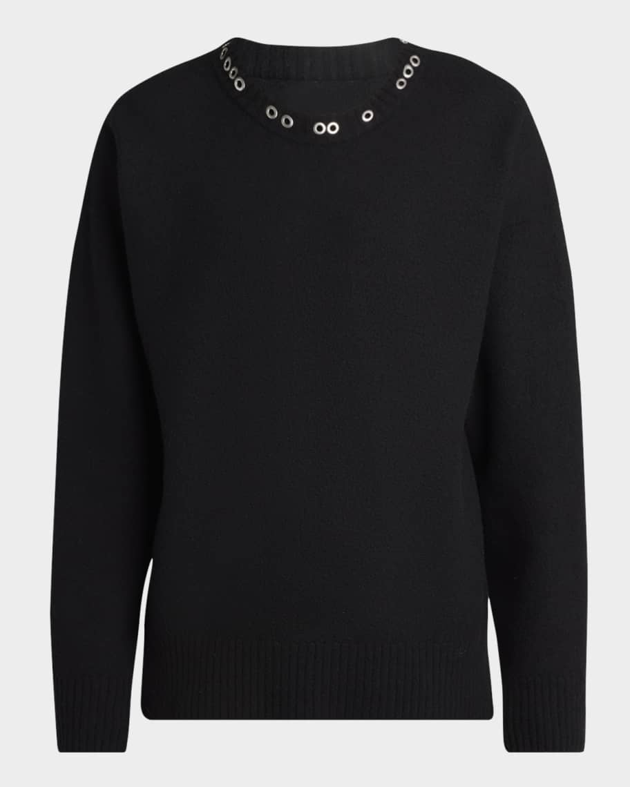 JIL SANDER Sweaters【関税送料込】 Jil Sander Men's Wool and Studs Crewneck Sweater | Neiman Marcus