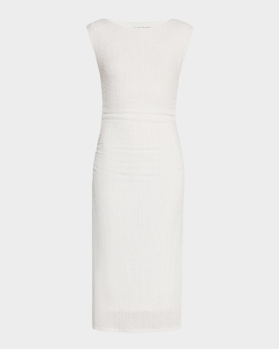 Essentials Women's Cozy Knit Sleeveless Midi Dress – Bateau Neck Lounge Dress