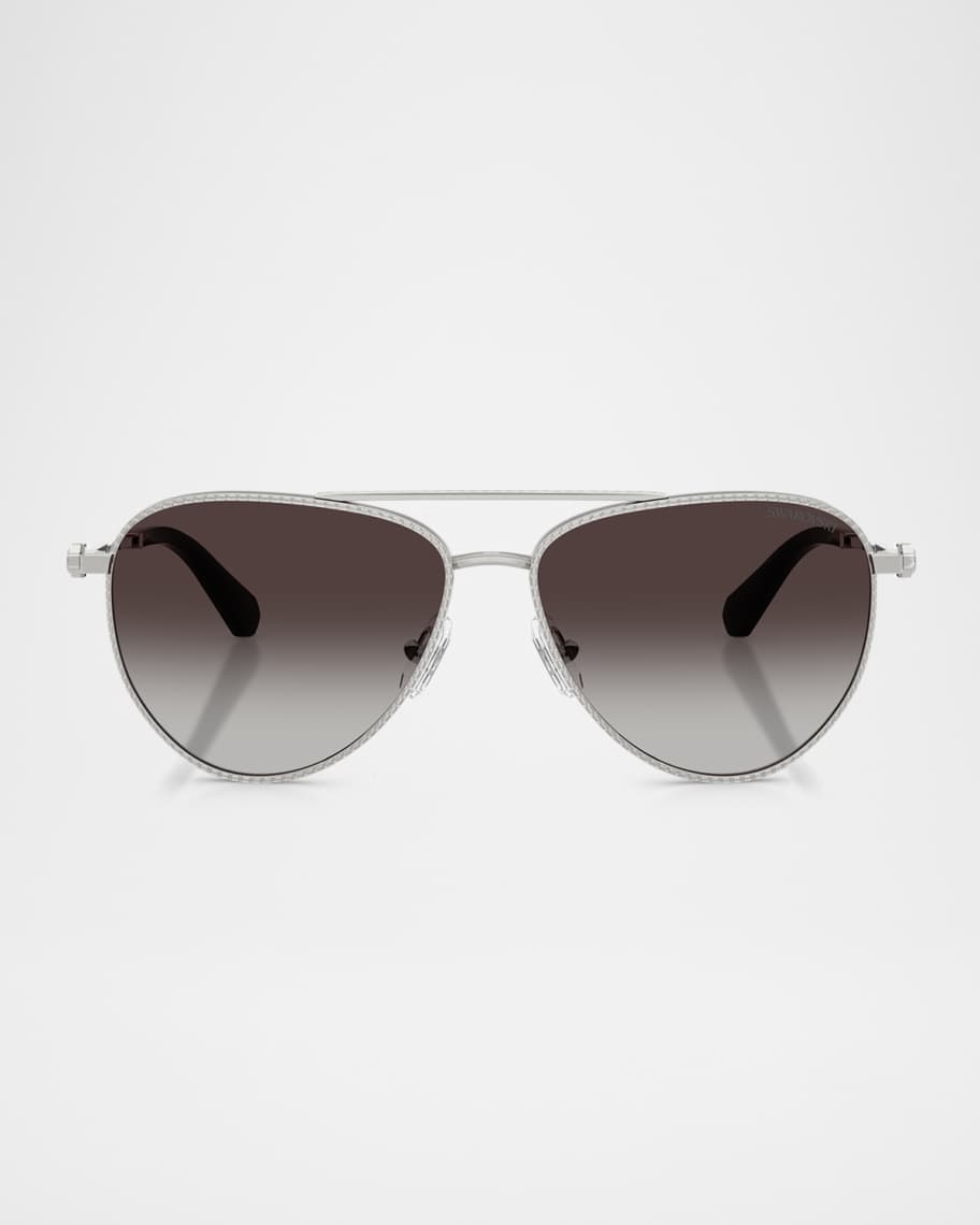 SWAROVSKI SK7031 Aviator Metal Sunglasses | Neiman Marcus