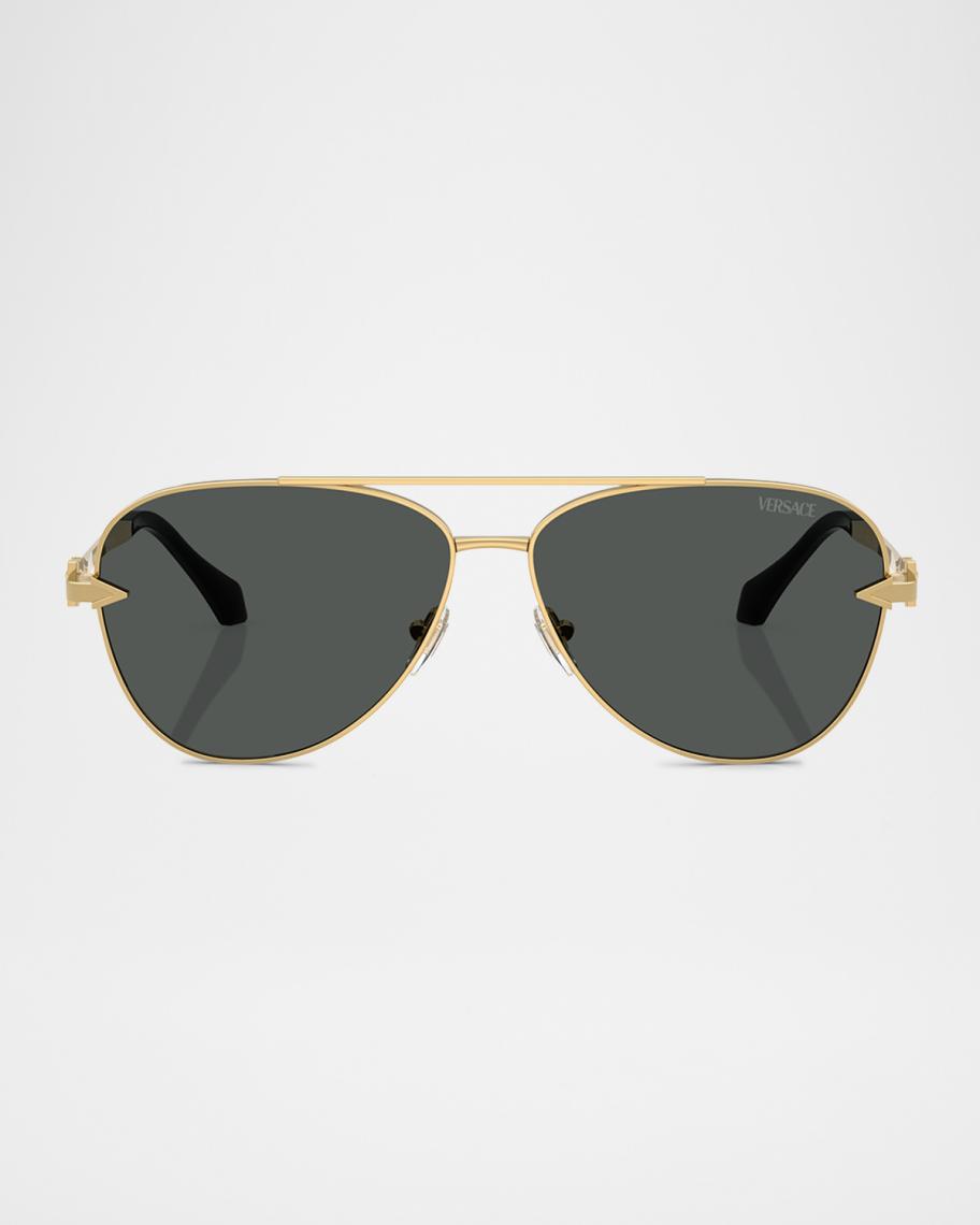 NEW Versace VE2283 Aviator Sunglasses in Gold Grey Versace VE2283 Aviator Sunglasses in Gold Grey – Designer  main image 3