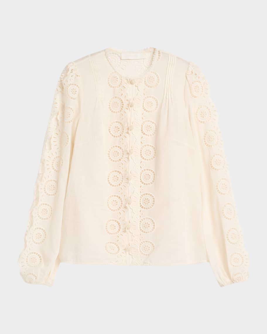 Zimmermann Lucky Embroidered Blouse | Neiman Marcus