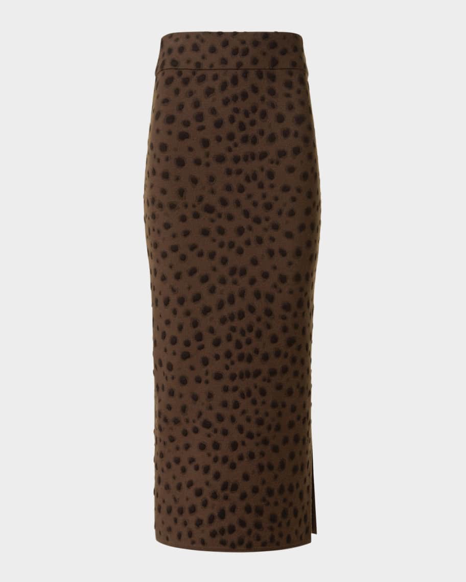 Akris punto Leopard Jacquard Knit Midi Tube Skirt | Neiman Marcus