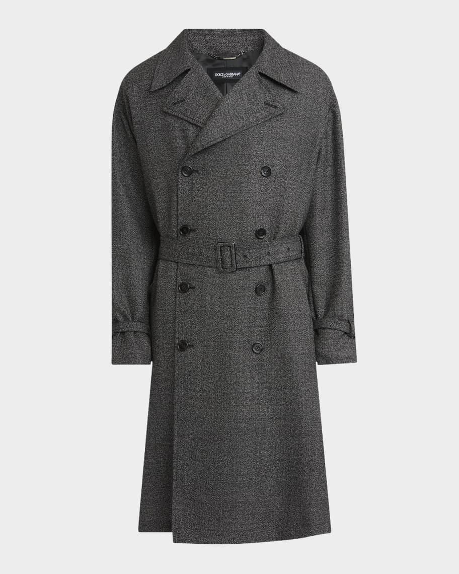 VogeLuxe | Men’s Double Collar Short Trench Coat