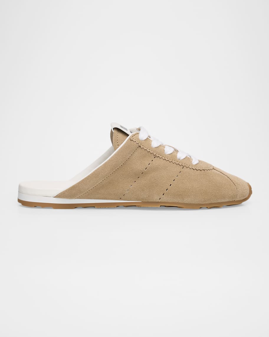 Miu Miu Suede Sneaker Mules | Neiman Marcus
