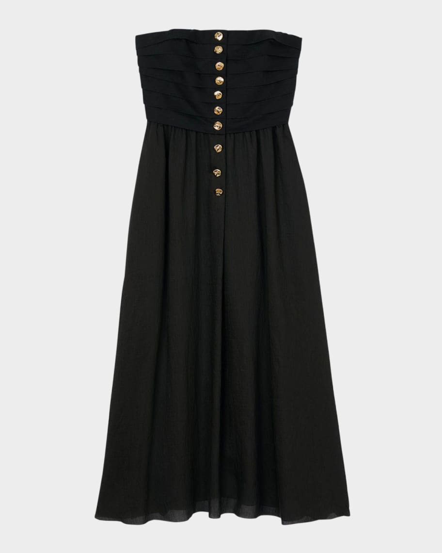 Sandro Nazareth Strapless Midi Dress | Neiman Marcus
