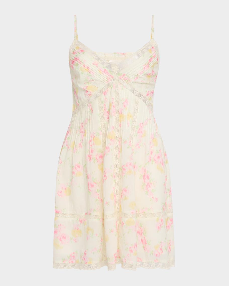 LoveShackFancy Docila Floral Cotton Mini Dress | Neiman Marcus