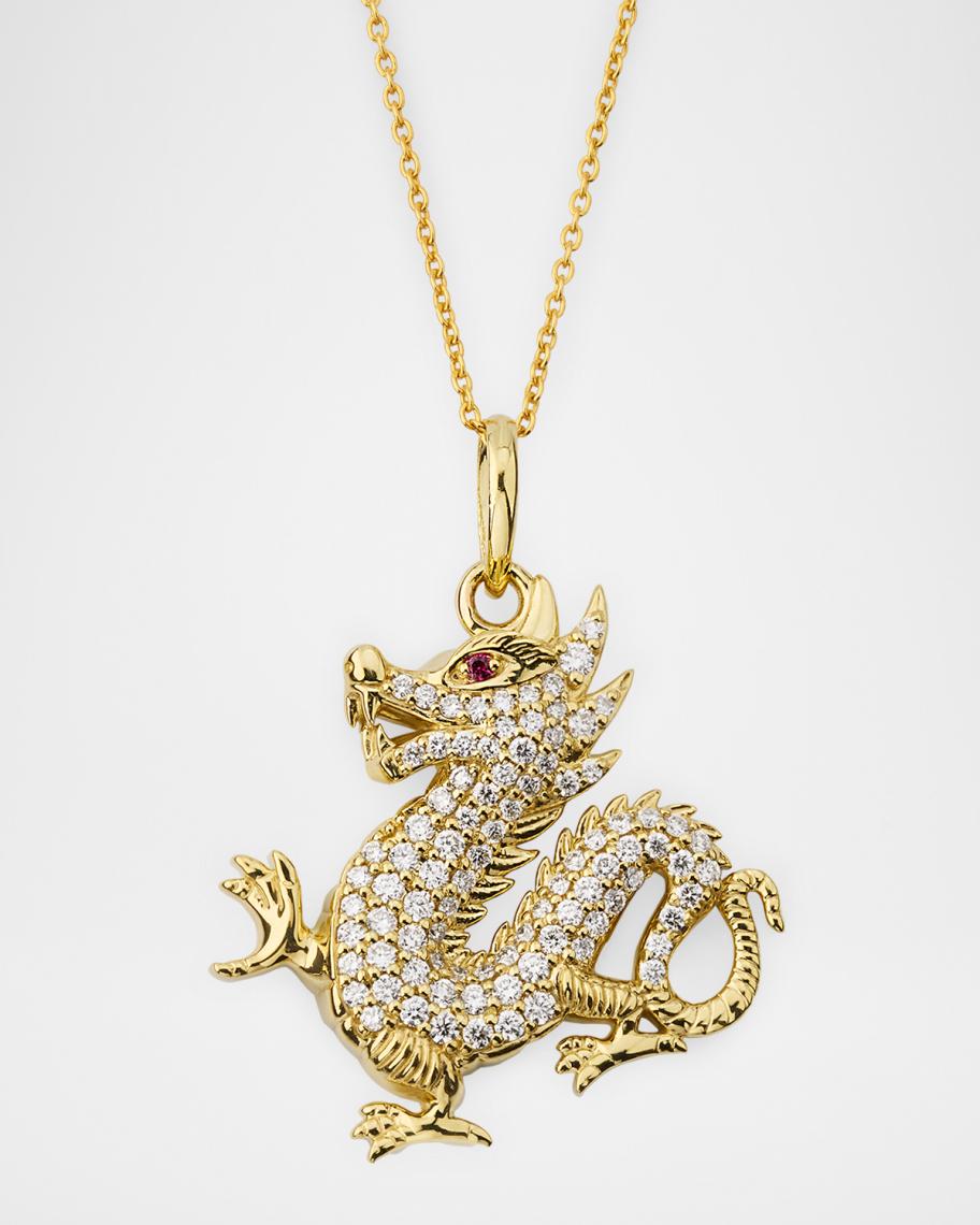 THE YELLOW MONKEY SUPER LOVIN ネックレスロビン Roberto Coin 18K Yellow Gold Diamond Dragon Pendant Necklace