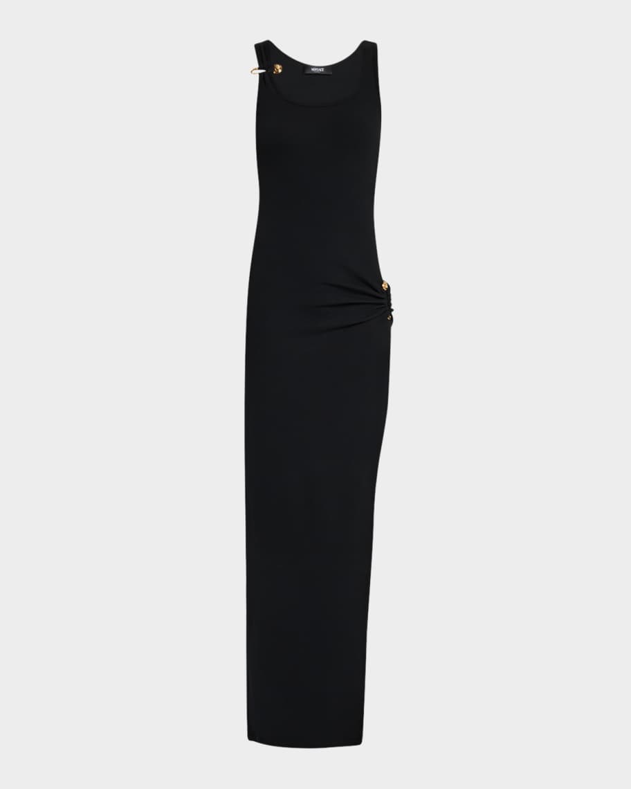 ワンピース VERSACE BLACK STRETCH VISCOSE DRESS Medusa '95 Draped Gown Black | VERSACE US