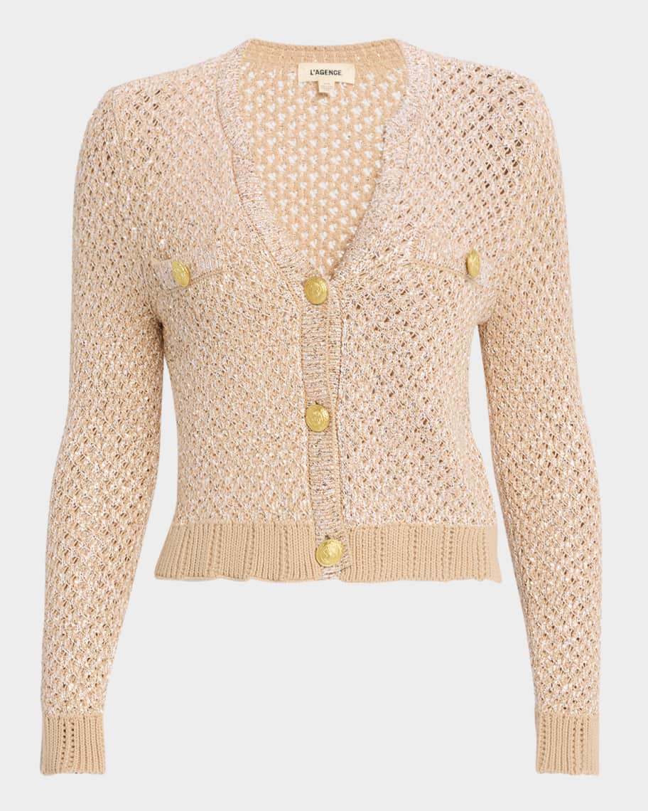 L'Agence Blanca Sequined Knit Cardigan | Neiman Marcus