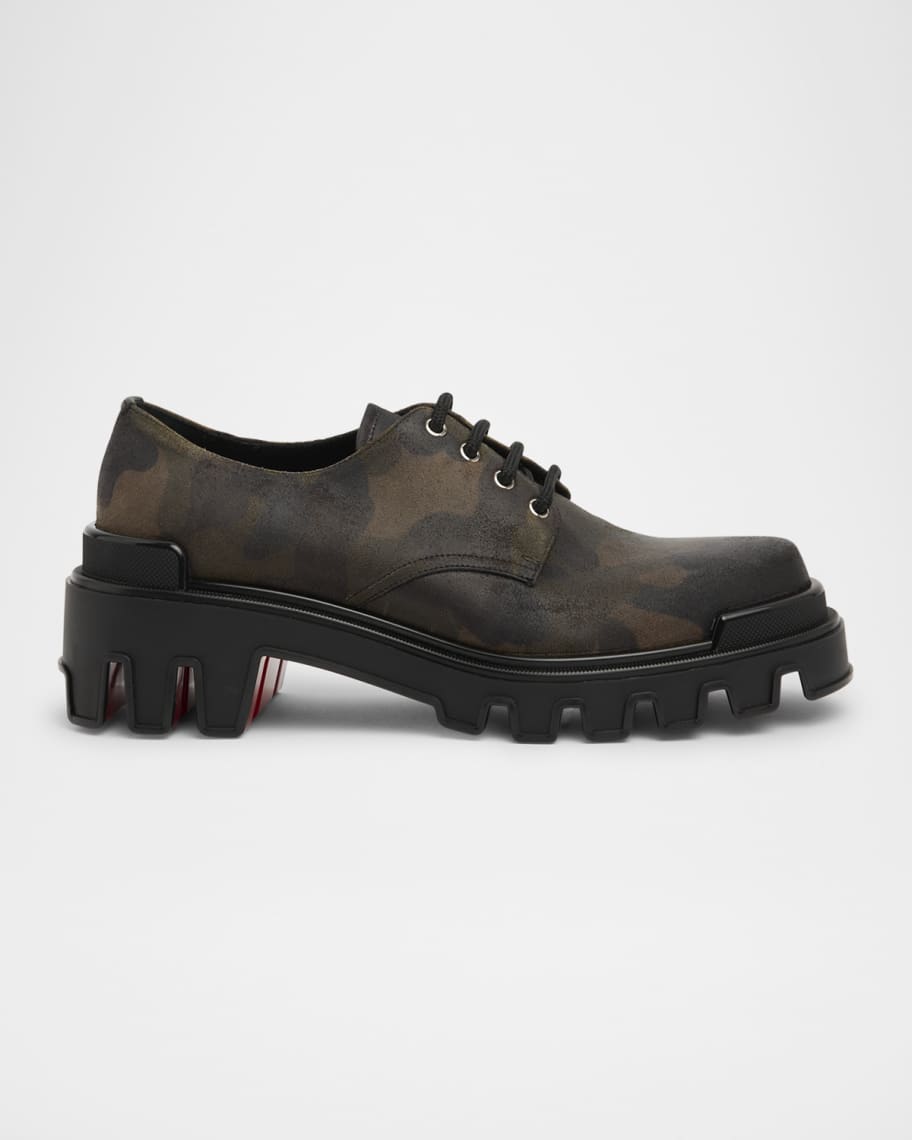 Christian Louboutin Men's Trott Dune Camouflage Leather Oxfords 