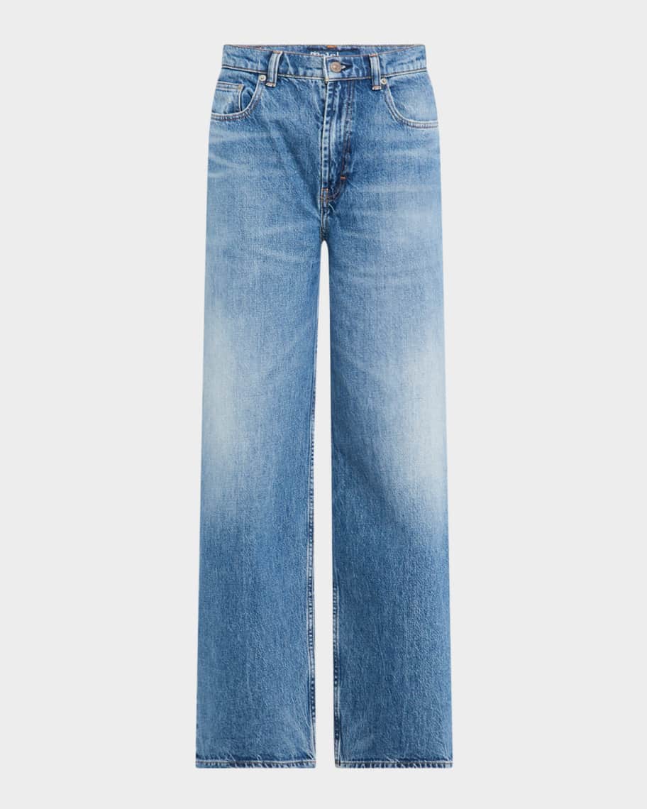 Polo Ralph Lauren 3x1 Rigid Denim Wide-Leg Jeans | Neiman Marcus