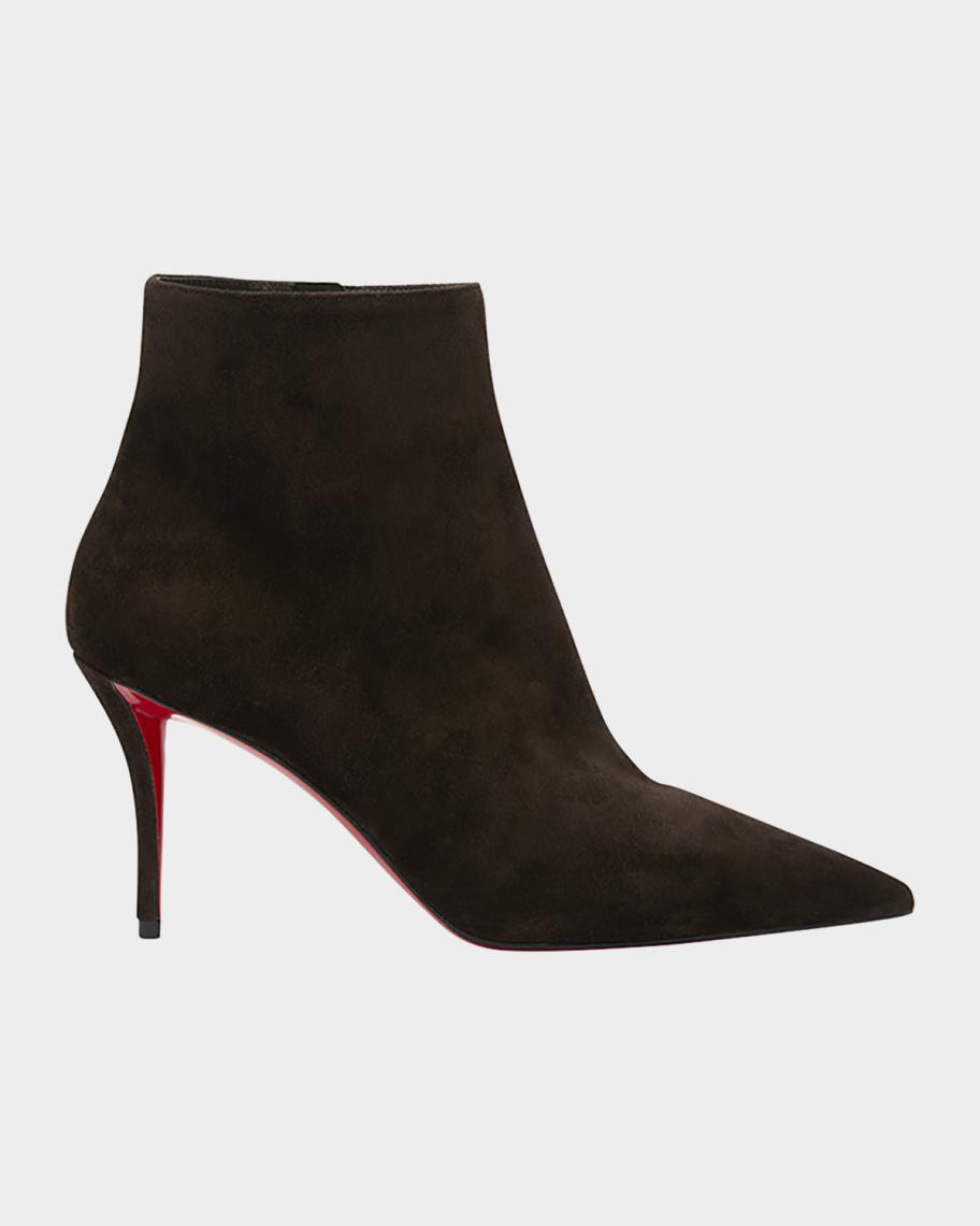 Christian Louboutin 80mm Miss Z Suede Booties | Neiman Marcus