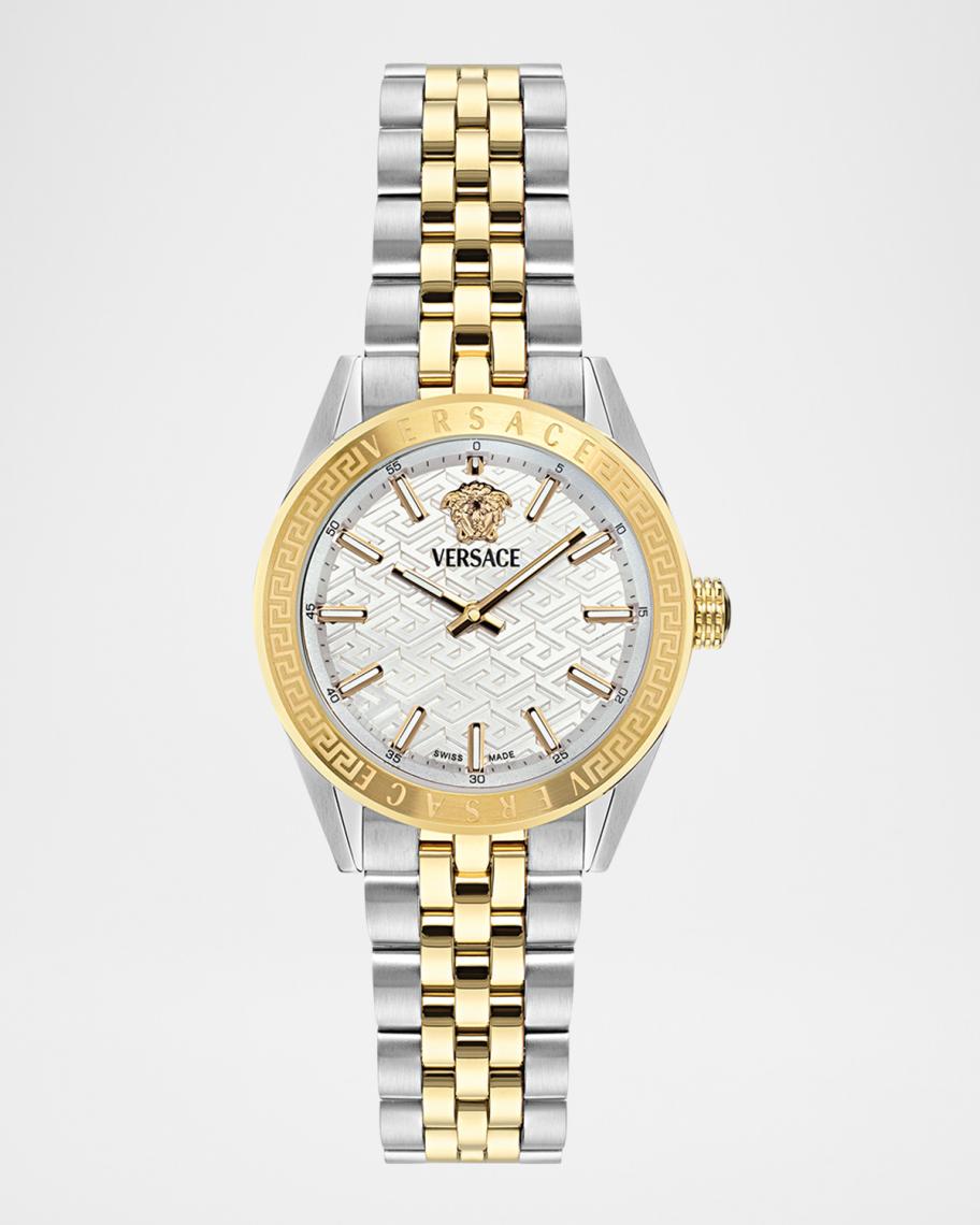Versace V-Code 36mm Two Tone Bracelet Watch | Neiman Marcus display picture 1