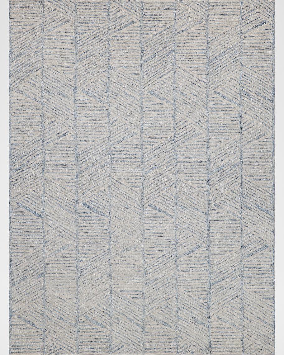 Exquisite Rugs Kascata Hand-Tufted Blue/Ivory Rug, 6' x 9' | Neiman Marcus