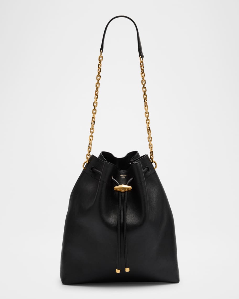 Jimmy Choo Cinch Leather Drawstring Bucket Bag | Neiman Marcus