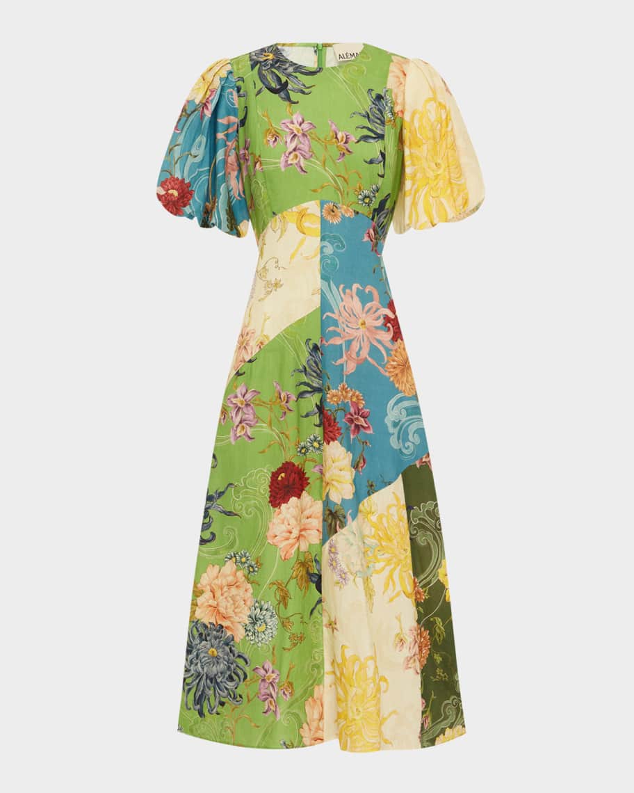 knee length dresses for ladies HAZEL SMOCKED EMBROIDERED MIDI DRESS main image 0