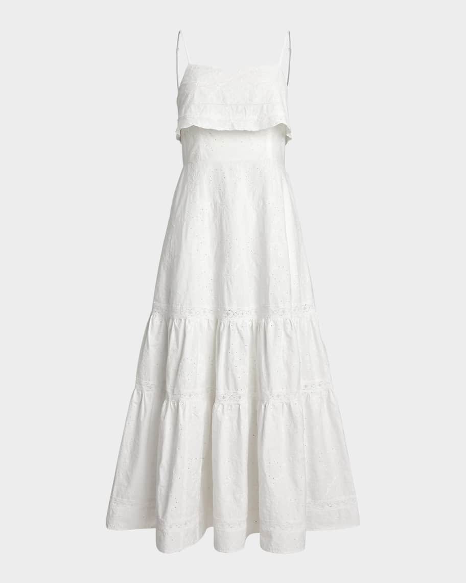 Polo Ralph Lauren Cotton Eyelet Tiered Maxi Dress | Neiman Marcus
