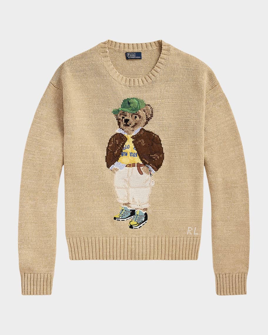 Polo Ralph Lauren Polo Bear Cotton Crewneck Sweater | Neiman Marcus