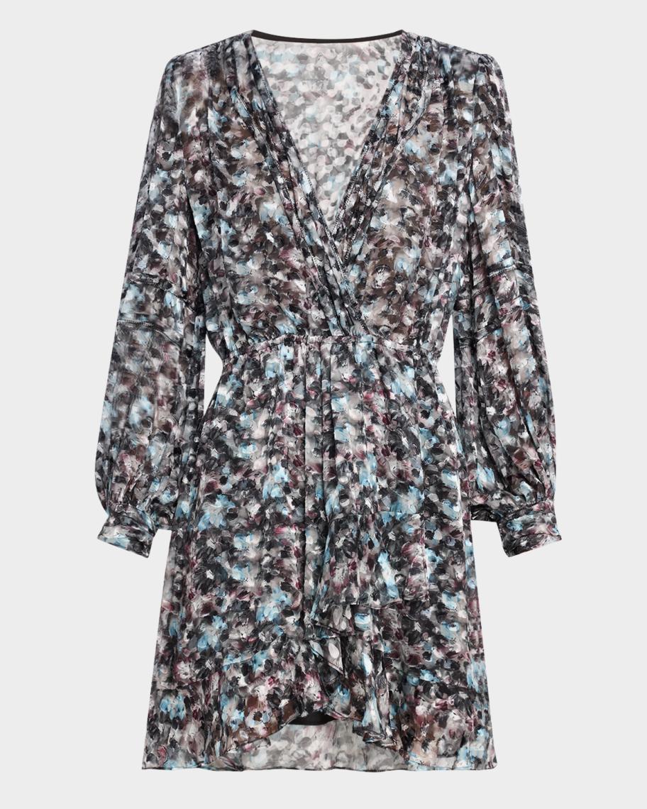 iro long sleeve dress Iro Bloomy Printed Long-Sleeve Wrap Dress