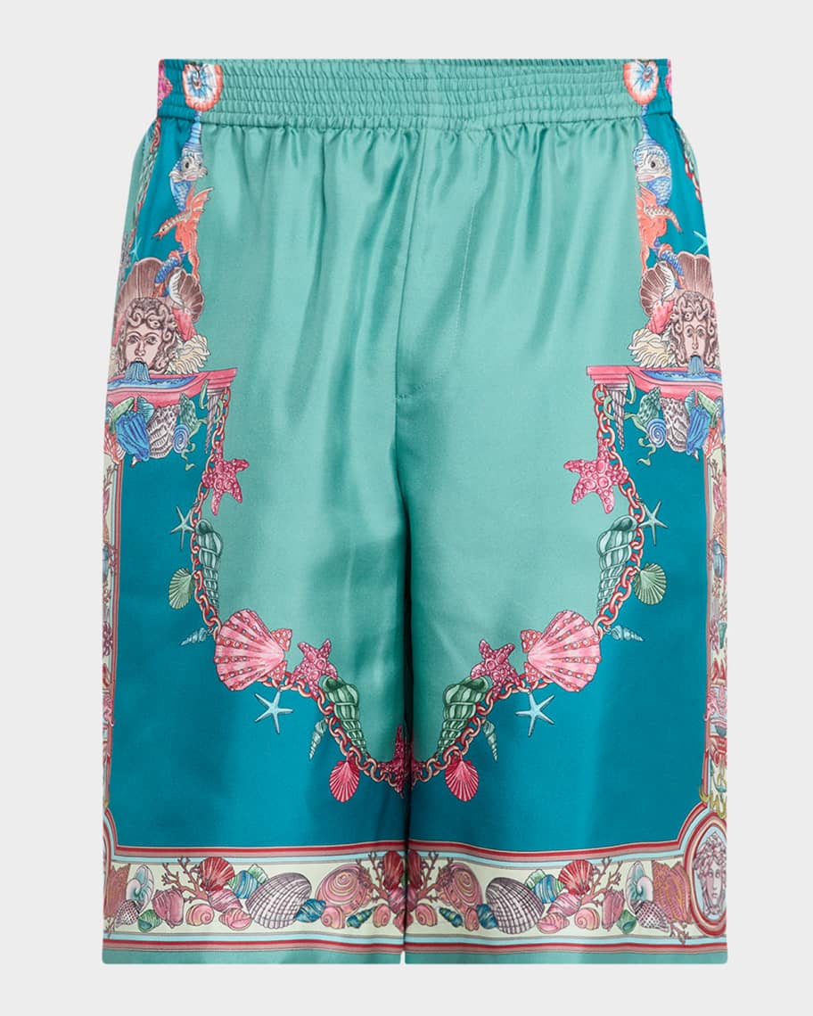 Men's La Vacanza Silk Twill Pull-On Shorts